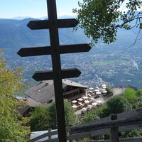 Blick zur Seilbahn Bergstation