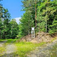 Gerade: MTB-Route zur Margarethenwarte, Rechts: Wanderweg