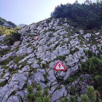erste Kletterwand, die auch im Abstieg bezwungen wird.