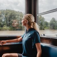 Radfahrer auf dem Donaubus