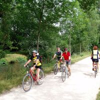 Radfahrer an der Aach