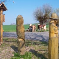 Reiter am Pummpälzweg nahe des frühen Glücksbrunner Kupferschieferbergwerks