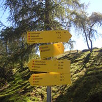 Wegweiser unterhalb Frommerhochalm