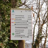 Wegeschild am Ende der Stresemannstraße / Johannishöfer Trift