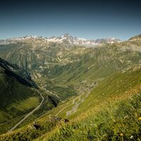 Aussicht vom Furkapass Richtung Gletsch