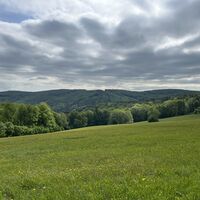 Nach diesem Wiesen- und Wienerwaldblick rechter Hand gehts dann rechts runter Richtung Pressbaum