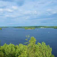 Blick von der Luukkaansalmi-Brücke auf den Saimaa-See