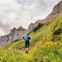 Aufstieg mit Blick auf die Churfirsten