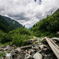 Auf dem Weg zur Neualm - Blick talauswärts ins Obertal