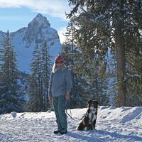 Winterwandern mit Hund - am Weg zur Seebenalp am Flumserberg