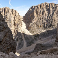 [ Dolomiten, Rosengarten ] | Tag 4 | Fast schon am Grasleitenpass angelangt, Blick zurück zum Molignonpass