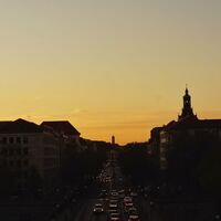 Friedensengel Sonnenuntergang Aussicht