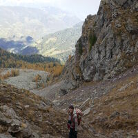 im oberen Bereich der Rinne