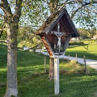 Wegkreuz in Kriechenlee bei Passail, Naturpark Almenland in der Oststeiermark