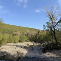Rechts-Links-Kurve der Schwechat mit sich jedes Jahr veränderndem Flusslauf.