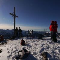 Am Gipfel des Einstein im Winter