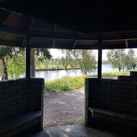 Der Flussblick von der Hütte in Pappilanniemi.