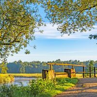 Industriedenkmal Hassendorfer Wehr zur goldenen Stunde