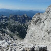 Tiefblick in die Südwestwand des Schermberges