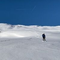 Abfahrt auf der Blutigen Alm