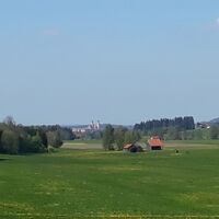 Blick auf Ottobeuren bei der Unteren Waldmühle