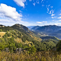Blick vom Brunnenkopf ins Graswangtal
