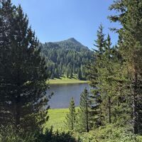 Erster Blick zum Schwarzsee (zweitgrößter See)