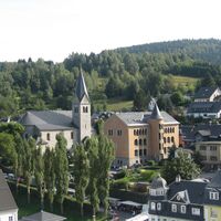Steinach | Blick auf Kirche und Schule