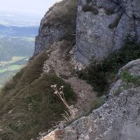 Seilversicherte Stelle unter Dem Steinernen Jäger