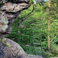 Klettersteig zum Gipfel vom Hohen Stein