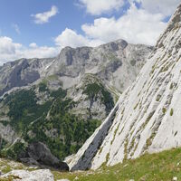 in der Einschartung bevor es auf den Karlspitz geht