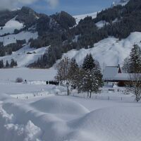 Schwarzsee Bad-Winterwanderung Seerundgang Schwarzsee