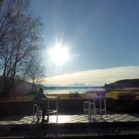 Halbzeitpause beim Seehotel Winkler in der Wallersee Ostbucht.