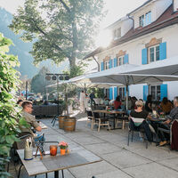 Biergarten vom Alpenhotel Krone