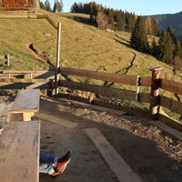 Wir genießen die Sonne bei der Tobiasalm