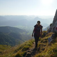 der Steig wird allmählich schmäler und geht mehr in Richtung Fels
