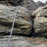 Klettersteig zum Gipfel vom Hohen Stein