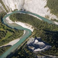 Rheinschlucht Drohnenaufnahme