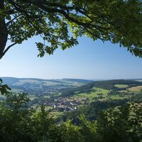 Blick von der Ruine Michelsburg auf dem Remigiusberg