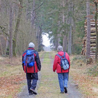 Zwei Wanderer gemeinsam auf dem NORDPFAD Hinzel