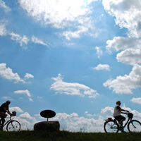 Radfaher auf dem Planetenweg