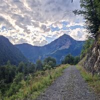 Rückweg nach Frassenetto, der Monte Chiadin im Hintergrund
