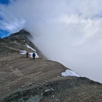 Blick Grat bis zum Gipfel