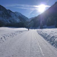 Die Straße zum Vilsalpsee (Fahrverbot von 10-17 Uhr)