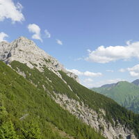 Rückblick zur Kohlbergspitze - wir steigen zur Almkopfbahn ab