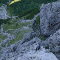 in den ersten Seillängen - der Fels ist immer zuverlässig