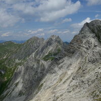 die Hammerspitzen und der Steig zum dritten Schafalpenkopf