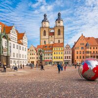 Blick auf die Stadtkirche in Lutherstadt Wittenberg