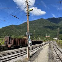'Bahnhof' Hirschwang, heute offenbar die Endstelle der Museumsbahn