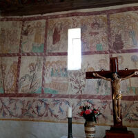 Spätmittelalterliche Wandmalerei in Feldsteinkirche Dahrendorf